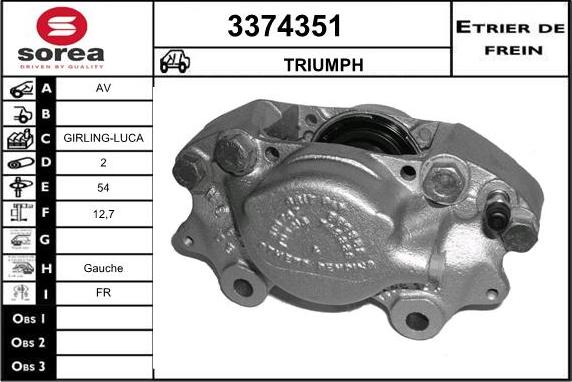 Sera 3374351 - Étrier de frein cwaw.fr