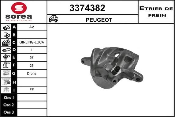 Sera 3374382 - Étrier de frein cwaw.fr