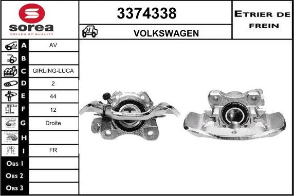 Sera 3374338 - Étrier de frein cwaw.fr