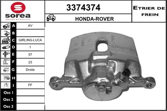 Sera 3374374 - Étrier de frein cwaw.fr