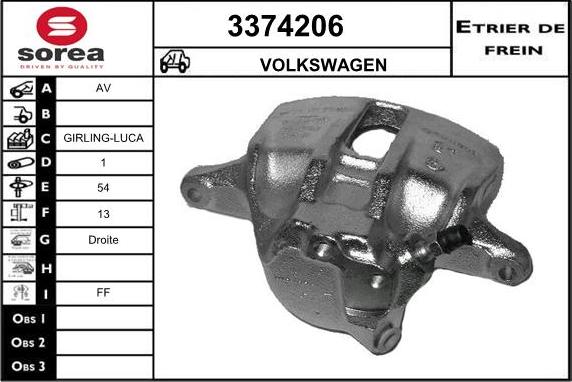 Sera 3374206 - Étrier de frein cwaw.fr