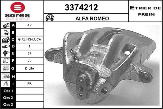 Sera 3374212 - Étrier de frein cwaw.fr