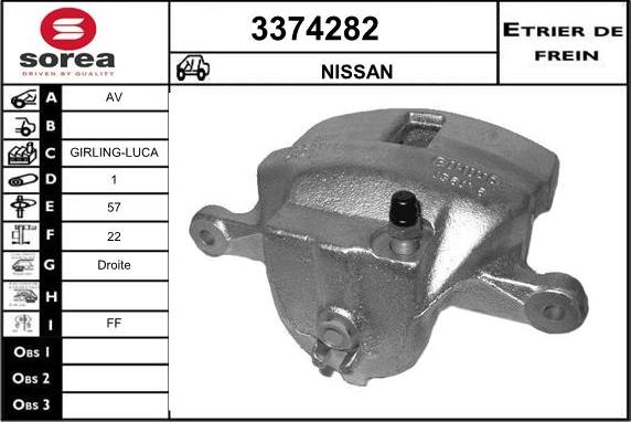 Sera 3374282 - Étrier de frein cwaw.fr