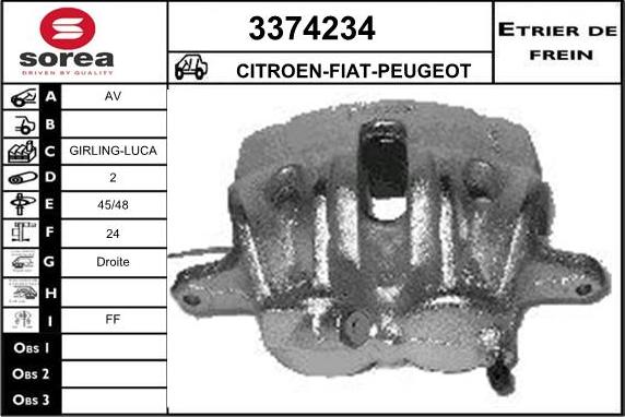 Sera 3374234 - Étrier de frein cwaw.fr