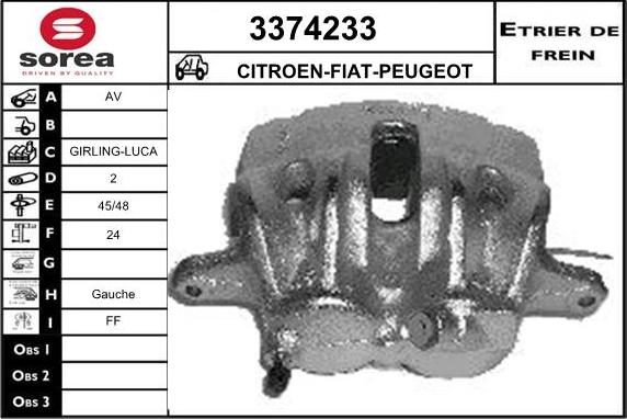 Sera 3374233 - Étrier de frein cwaw.fr