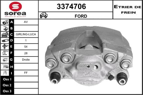 Sera 3374706 - Étrier de frein cwaw.fr