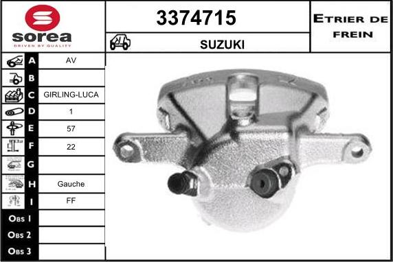 Sera 3374715 - Étrier de frein cwaw.fr