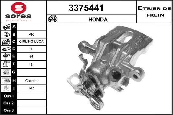 Sera 3375441 - Étrier de frein cwaw.fr