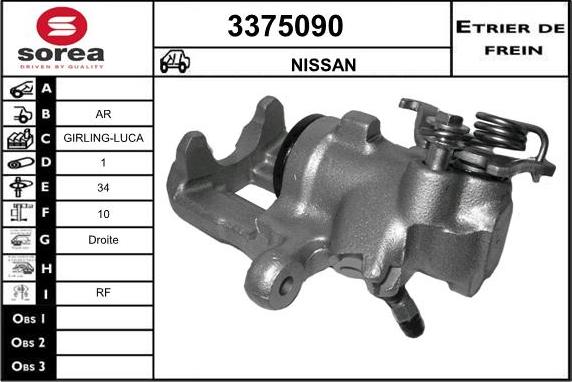 Sera 3375090 - Étrier de frein cwaw.fr