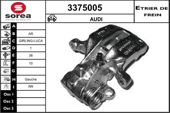 Sera 3375005 - Étrier de frein cwaw.fr