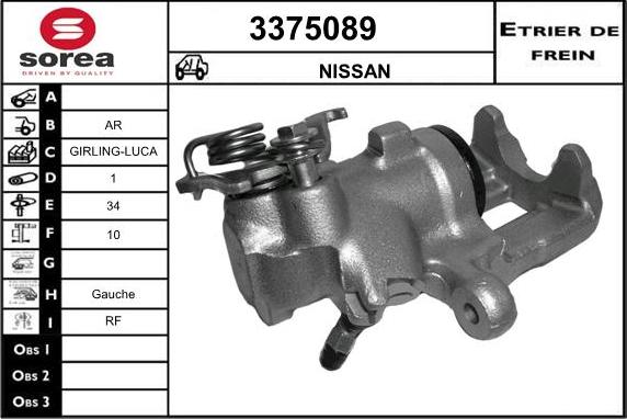 Sera 3375089 - Étrier de frein cwaw.fr