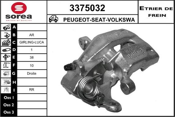 Sera 3375032 - Étrier de frein cwaw.fr