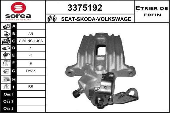 Sera 3375192 - Étrier de frein cwaw.fr