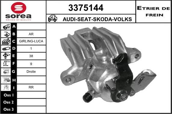 Sera 3375144 - Étrier de frein cwaw.fr