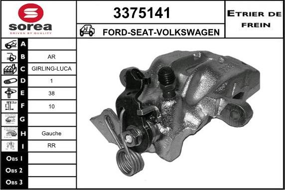 Sera 3375141 - Étrier de frein cwaw.fr