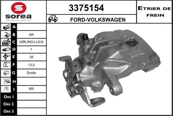 Sera 3375154 - Étrier de frein cwaw.fr