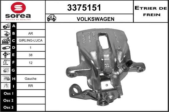 Sera 3375151 - Étrier de frein cwaw.fr