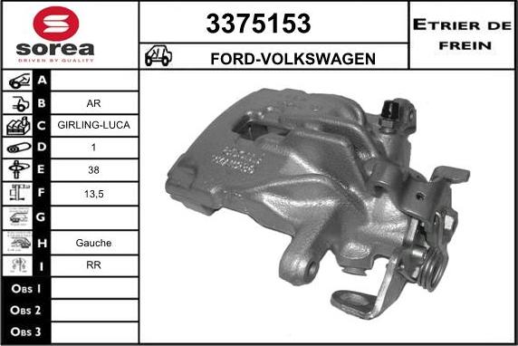 Sera 3375153 - Étrier de frein cwaw.fr