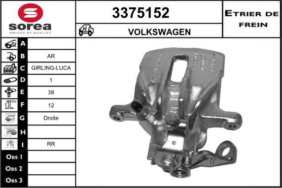 Sera 3375152 - Étrier de frein cwaw.fr