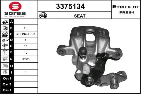 Sera 3375134 - Étrier de frein cwaw.fr