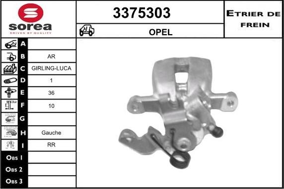 Sera 3375303 - Étrier de frein cwaw.fr