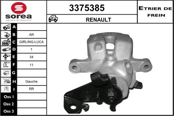 Sera 3375385 - Étrier de frein cwaw.fr