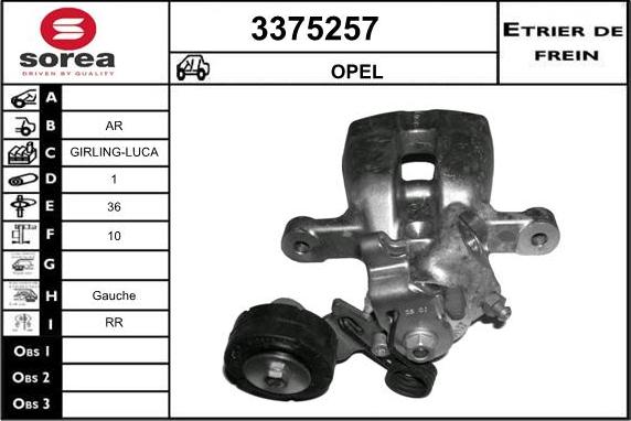 Sera 3375257 - Étrier de frein cwaw.fr