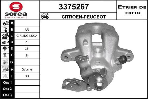 Sera 3375267 - Étrier de frein cwaw.fr