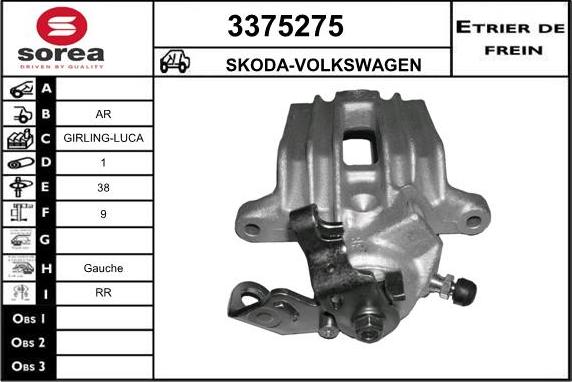 Sera 3375275 - Étrier de frein cwaw.fr