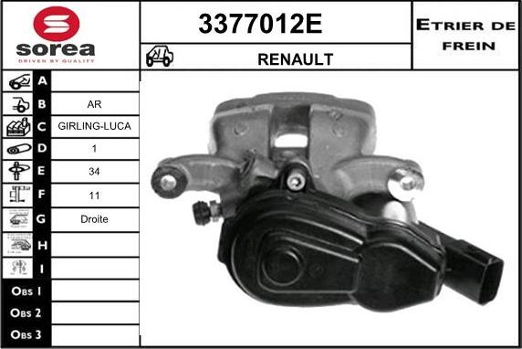 Sera 3377012E - Étrier de frein cwaw.fr