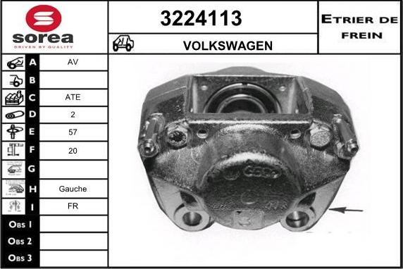 Sera 3224113 - Étrier de frein cwaw.fr