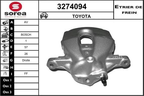 Sera 3274094 - Étrier de frein cwaw.fr