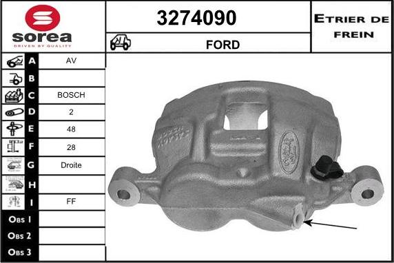 Sera 3274090 - Étrier de frein cwaw.fr