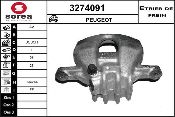 Sera 3274091 - Étrier de frein cwaw.fr