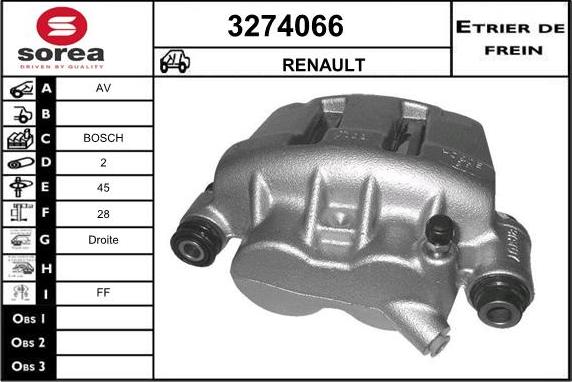 Sera 3274066 - Étrier de frein cwaw.fr