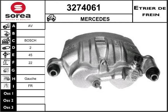 Sera 3274061 - Étrier de frein cwaw.fr