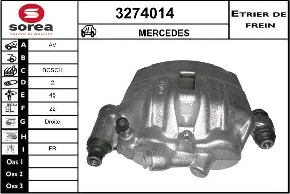 Sera 3274014 - Étrier de frein cwaw.fr