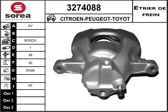 Sera 3274088 - Étrier de frein cwaw.fr