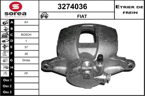 Sera 3274036 - Étrier de frein cwaw.fr