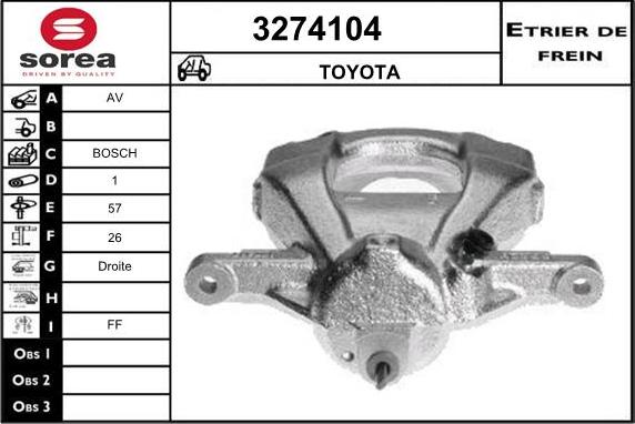 Sera 3274104 - Étrier de frein cwaw.fr