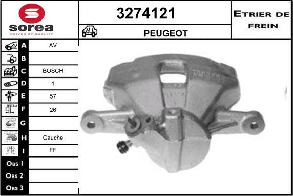 Sera 3274121 - Étrier de frein cwaw.fr