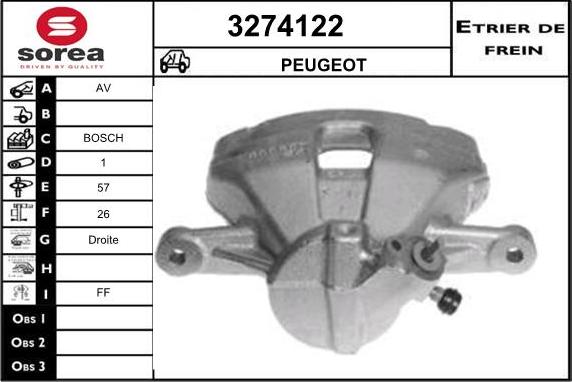 Sera 3274122 - Étrier de frein cwaw.fr