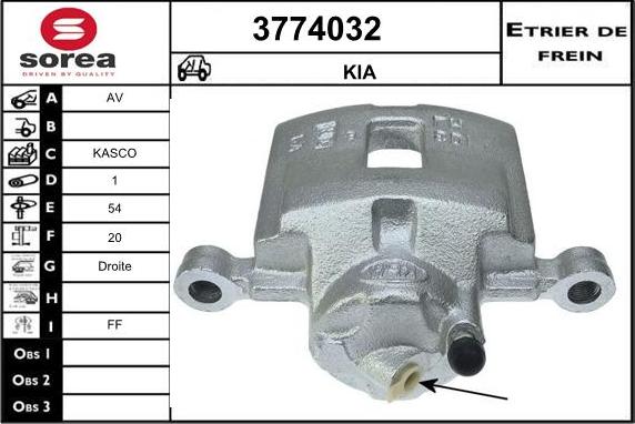 Sera 3774032 - Étrier de frein cwaw.fr