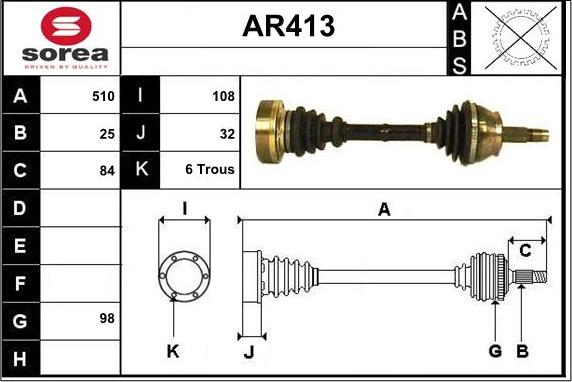 Sera AR413 - Arbre de transmission cwaw.fr