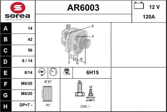 Sera AR6003 - Alternateur cwaw.fr