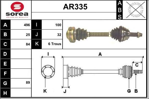 Sera AR335 - Arbre de transmission cwaw.fr