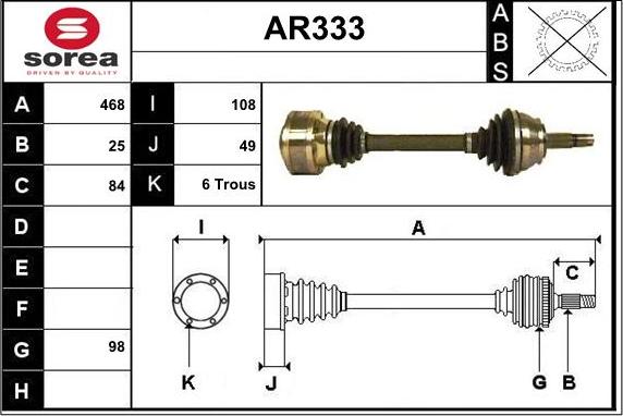 Sera AR333 - Arbre de transmission cwaw.fr