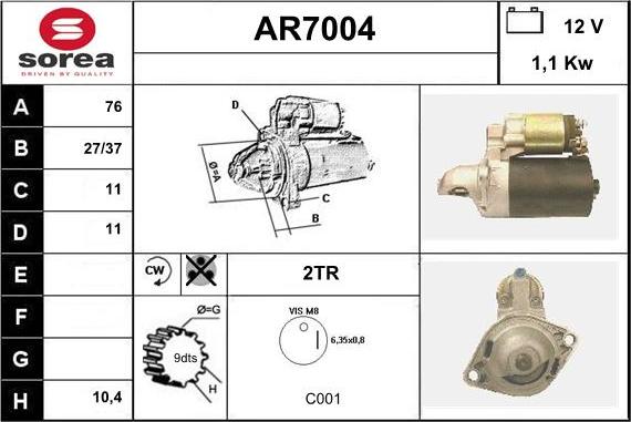 Sera AR7004 - Démarreur cwaw.fr