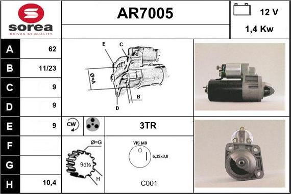 Sera AR7005 - Démarreur cwaw.fr