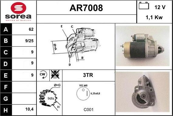 Sera AR7008 - Démarreur cwaw.fr